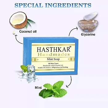 Hasthkar Handmades Mint Soap (125g, Pack of 5)