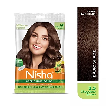 Nisha Creme Hair Color 3.5 Chocolate Brown (40g, Pack of 6)