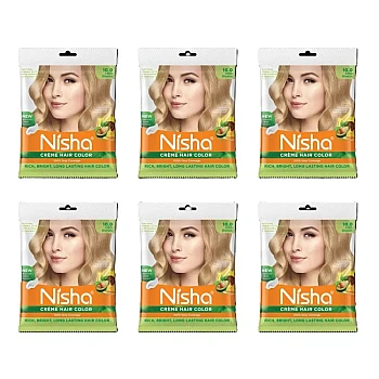 Nisha Creme Hair Color Ultra Blonde (50g, Pack of 6)