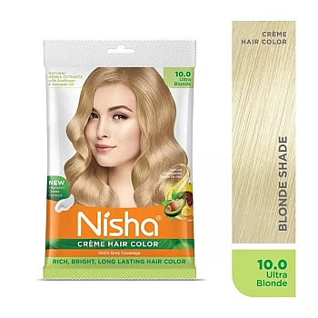 Nisha Creme Hair Color Ultra Blonde (50g, Pack of 6)