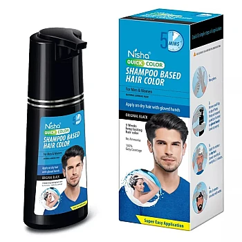 Nisha 5 Minutes Quick Hair Color Shampoo Original Black (180ml)