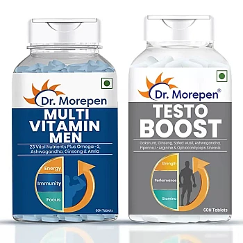 Dr Morepen Multivitamin Men And Testo Boost Tablets For Men (Each 60 Tab) (1Pack)