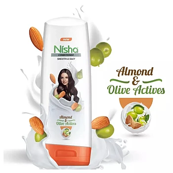Nisha Almond & Olive Actives Conditioner (Bottle) (80ml, Pack of 2)