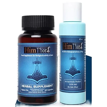 Himthor Power Capsule And Massage Oil (60caps + 60ml) (1Pack)