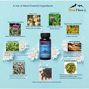 Himthor Power Capsule And Massage Oil (60caps + 60ml) (1Pack)