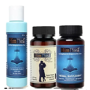 Himthor Shilajit capsule + Power Capsule + massage Oil (Each 60caps + 60ml) (1Pack)
