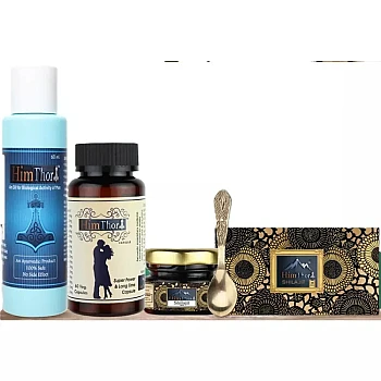 Himthor Shilajit capsule + massage Oil + Shilajit Resin (60caps + 60ml+ 20gm) (1Pack)