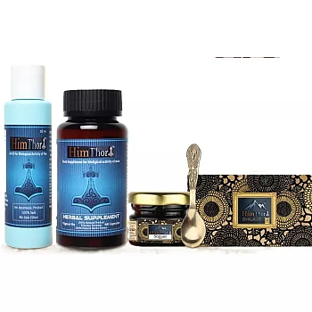 Himthor Power Capsule + massage Oil + Shilajit Resin (60caps + 60ml+ 20gm) (1Pack)