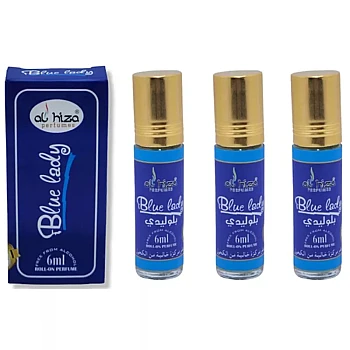 Al Hiza Perfumes Blue Lady Roll-on Perfume Free From Alcohol (6ml, Pack of 3)