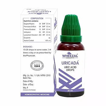 Wheezal Uricada Uric Acid Drops (30ml, Pack of 2)