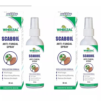 Wheezal Scaboil Anti-Fungal Spray (30ml, Pack of 2)