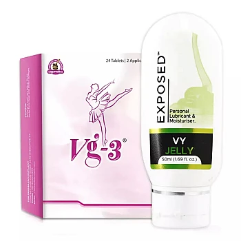 Dharmanis International Vg-3 Tablets For Women + Vy Jelly Lubricant For Men & Women (24 Tabs With 2 Applicators + Jelly 50ml) (1Pack)