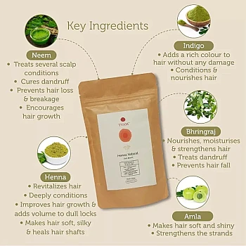 Tvam Henna Natural Powder Dark Brown (100g)