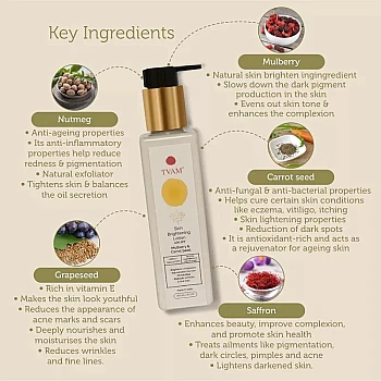 Tvam Skin Brightening Lotion With Spf Mulberry & Carrot Seed (200ml)