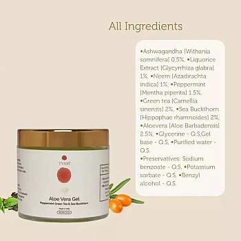 Tvam Aloe Vera Gel Peppermint Green Tea & Sea Buckthorn (100g)
