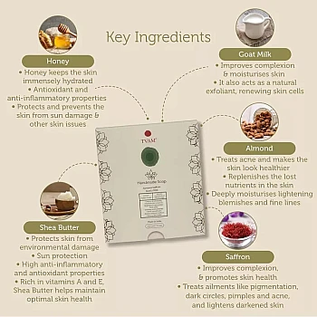 Tvam Handmade Soap Almond Saffron Goats Milk (100g)