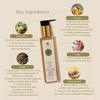 Tvam Shower Gel Sandalwood Oudh (200ml)