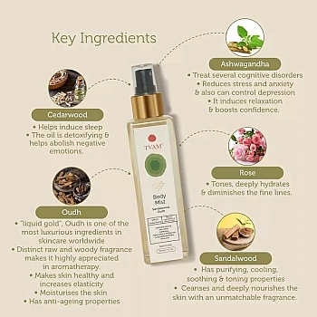 Tvam Body Mist Sandalwood Oudh (200ml)