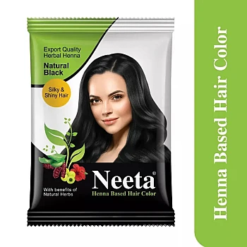 Neeta Henna Based Hair Color Natural Black (10g, Pack of 10)