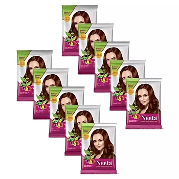 Neeta Henna Based Hair Color Natural Brown (10g, Pack of 10)