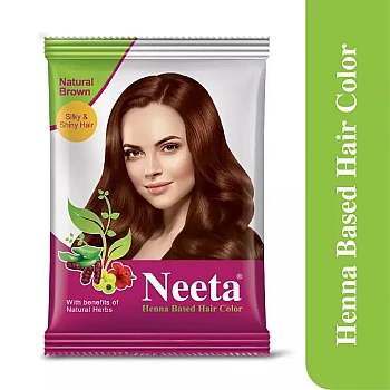 Neeta Henna Based Hair Color Natural Brown (10g, Pack of 10)