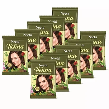 Neeta Pure Henna Mehndi Powder With 9 Natural Herbs (25g, Pack of 10)