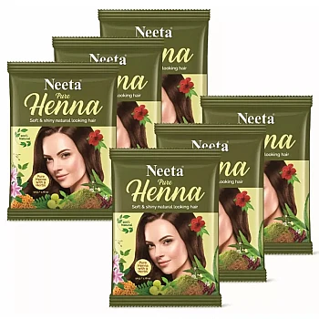 Neeta Pure Henna Mehndi Powder With 9 Natural Herbs (50g, Pack of 6)
