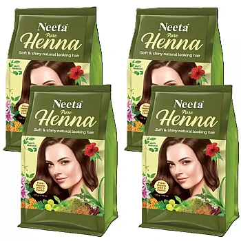 Neeta Pure Henna Mehndi Powder With 9 Natural Herbs (125g, Pack of 4)