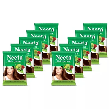 Neeta Hair Henna Mehndi Powder Natural Brown (15g, Pack of 10)