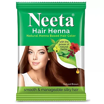 Neeta Hair Henna Mehndi Powder Natural Brown (15g, Pack of 10)
