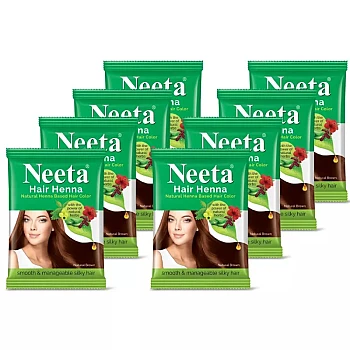 Neeta Hair Henna Mehndi Powder Natural Brown (25g, Pack of 8)
