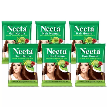 Neeta Hair Henna Mehndi Powder Natural Brown (50g, Pack of 6)