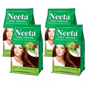 Neeta Hair Henna Mehndi Powder Natural Brown (125g, Pack of 4)