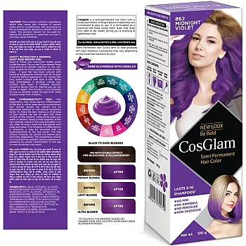Cosglam Semi Permanent Hair Color (62 Midnight Violet) (120g)