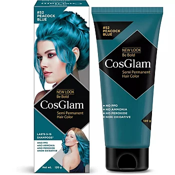 Cosglam Semi Permanent Hair Color (52 Peacock Blue) (120g)