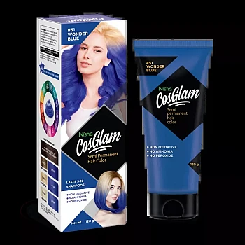 Cosglam Semi Permanent Hair Color (51 Wonder Blue) (120g)