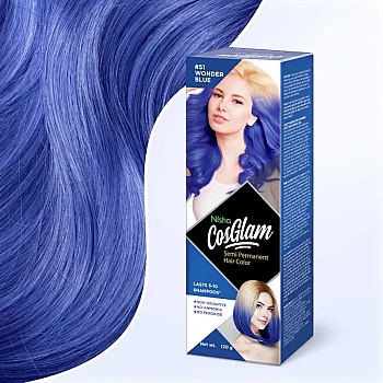 Cosglam Semi Permanent Hair Color (51 Wonder Blue) (120g)