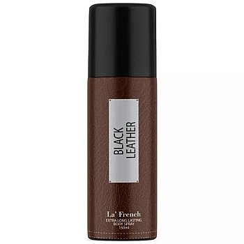 LA French Black Leather Extra Long Lasting Body Spray For Men (150ml)