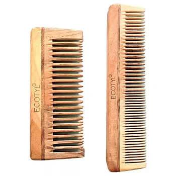 Ecotyl Neem Wood Comb Detangling Comb & Shampoo Comb (2pcs)
