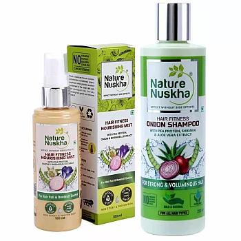 Nature Nuskha Hair Fitness Nourishing Mist Spray + Hair Fitness Onion Shampoo (100ml + 250ml) (1Pack)