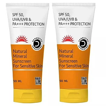 Dermistry 1Spf 50 Hydra Nourishing Sunscreen + Spf 50 Natural Mineral Sunscreen (50ml + 50ml) (1Pack)