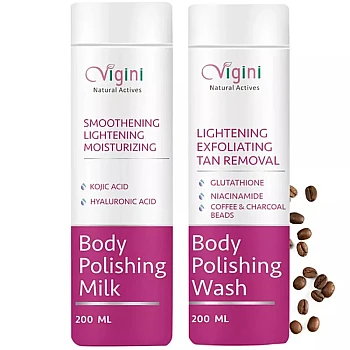 Vigini Body Polishing Milk + Body Polishing Wash (Each 200ml) (1Pack)