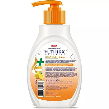 Yuthika Handwash Lemon Combo Pack (200ml Pump + 180ml Refill) (1Pack)