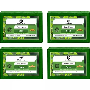 Khadi Care Herbal Pure Neem Soap (125g, Pack of 4)