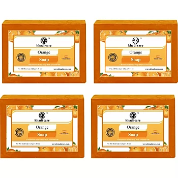Khadi Care Herbal Orange Soap (125g, Pack of 4)