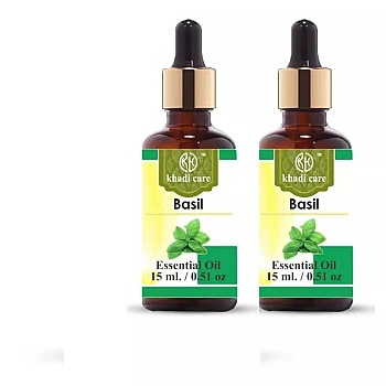 Khadi Care Basil Essential Oil (15ml, Pack of 2)