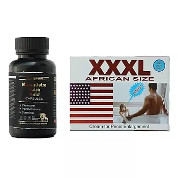 Dr Chopra Kamasutra Extra Gold Capsules + Xxxl African Size Penis Cream For Men (60caps + 10g) (1Pack)