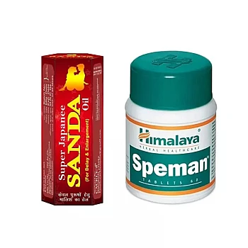 Cackle's Super Japanee Sanda Oil + Himalaya Speman Tablet For Men (15ml + 60caps) (1Pack)