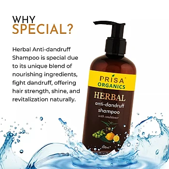 Prisa Organics Herbal Anti Dandruff Shampoo (300ml)
