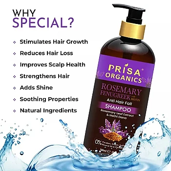 Prisa Organics Rosemary Fenugreek Anti Hair Fall Shampoo (300ml)